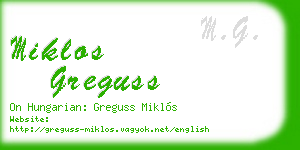 miklos greguss business card